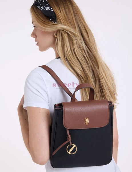 Чорний рюкзак U.S. POLO ASSN. LEGACY BACKPACK 0709 фото