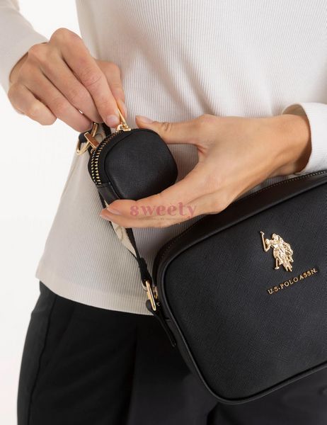 Сумка крос-боді U.S. POLO ASSN. WITH POUCH чорна 0269 фото