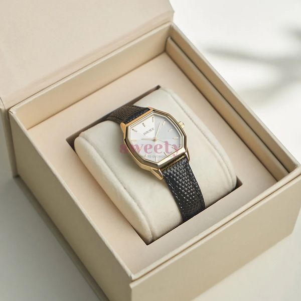 Годинник BURKER Julia Gold Black Leather 0434 фото