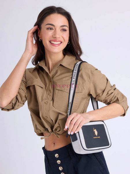 Сумка крос-боді U.S. POLO ASSN. чорна полотняна 0532 фото