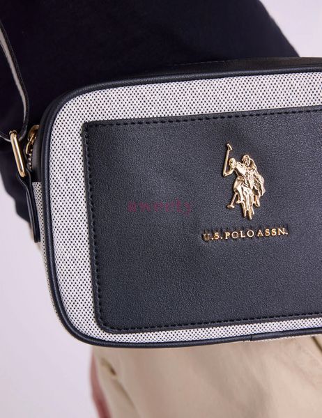 Сумка крос-боді U.S. POLO ASSN. чорна полотняна 0532 фото