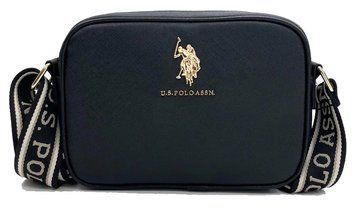 Сумка крос-боді U.S. POLO ASSN. чорна з червоною підкладкою 0284 фото