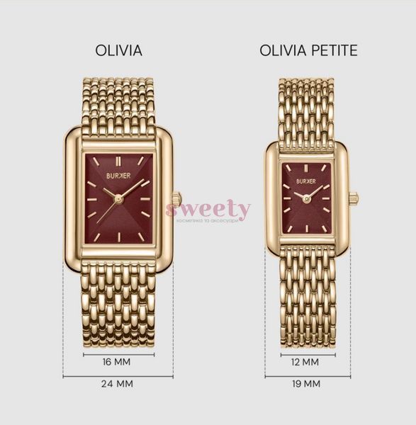 Годинник BURKER Olivia Petite Gold Burgundy 0485 фото