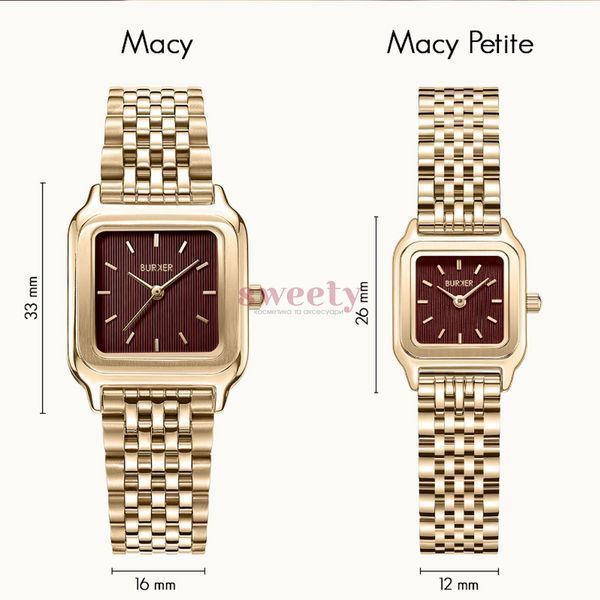 Годинник BURKER Macy Petite Gold Burgundy 0441 фото
