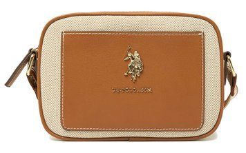 Сумка крос-боді U.S. POLO ASSN. полотняна коричнева 0351 фото
