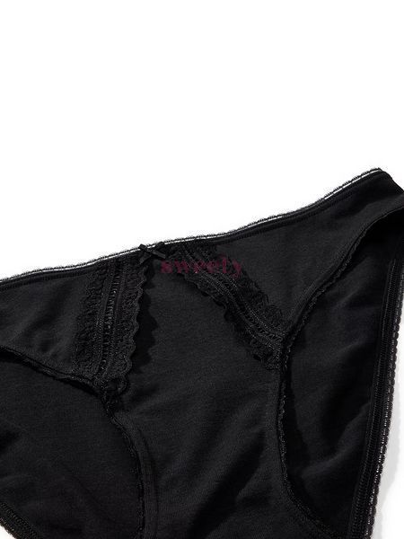 Трусики Victoria's Secret Cotton Lace-Trim Bikini Panty 0665 фото