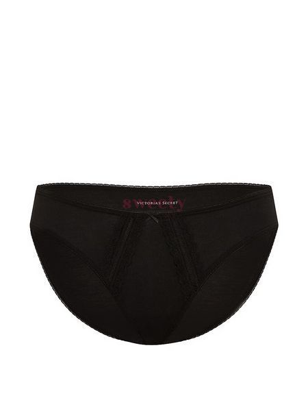 Трусики Victoria's Secret Cotton Lace-Trim Bikini Panty 0665 фото