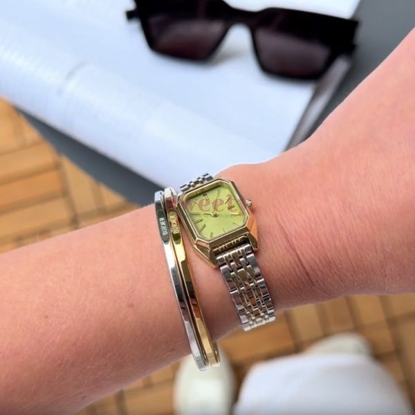 Годинник BURKER Isabell Petite Gold Silver Olive Green 0695 фото
