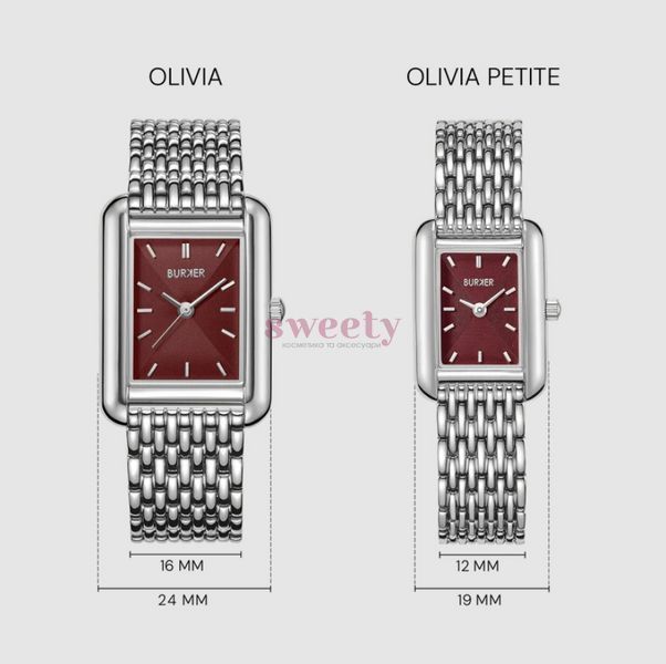 Годинник BURKER Olivia Petite Silver Burgundy 0660 фото