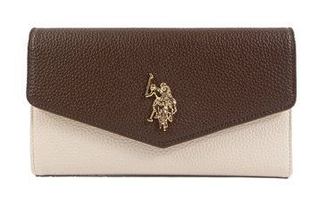 Коричнево-бежевий жіночий гаманець U.S. POLO ASSN. 0625 фото