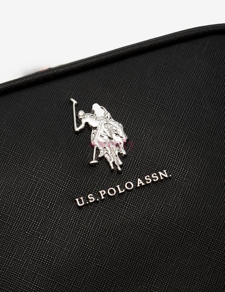 Сумка крос-боді U.S. POLO ASSN. чорна зі срібною фурнітурою 0307 фото