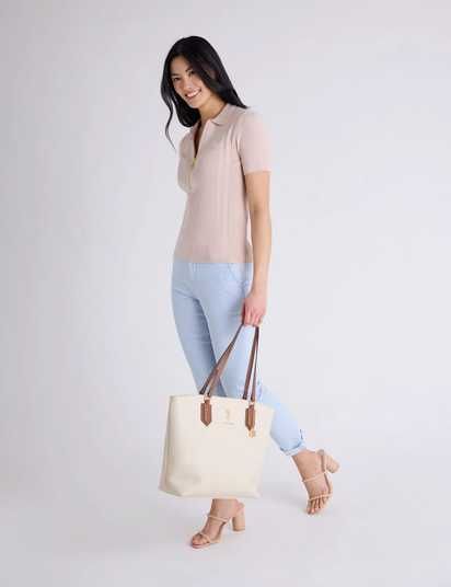 Сумка Поло SOLID LOCK TOTE кремова | Купити оригінал в магазині SWEETY