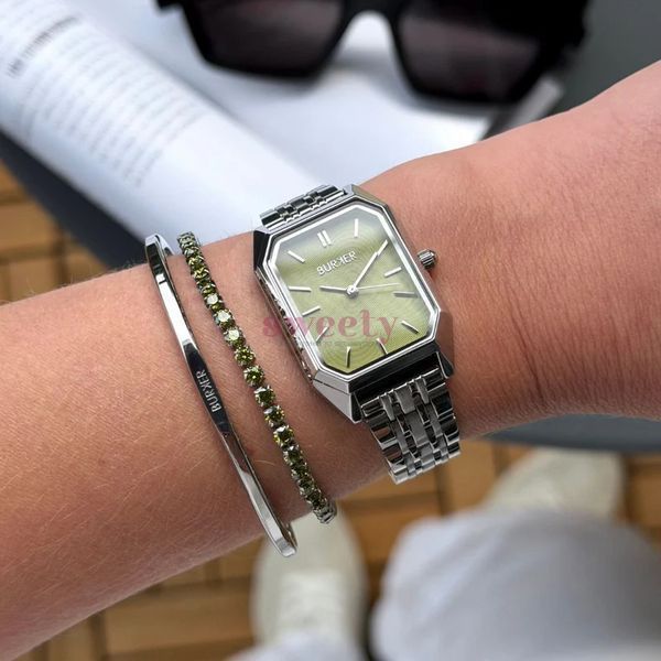 Годинник BURKER Isabell Silver Olive Green 0697 фото