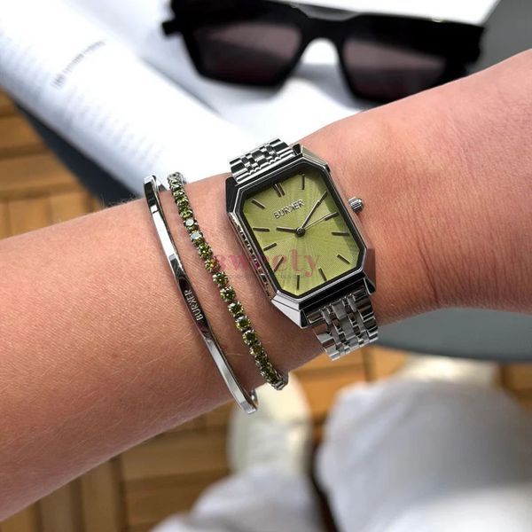 Годинник BURKER Isabell Silver Olive Green 0697 фото