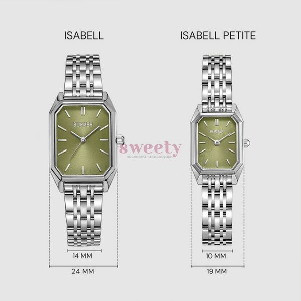 Годинник BURKER Isabell Silver Olive Green 0697 фото