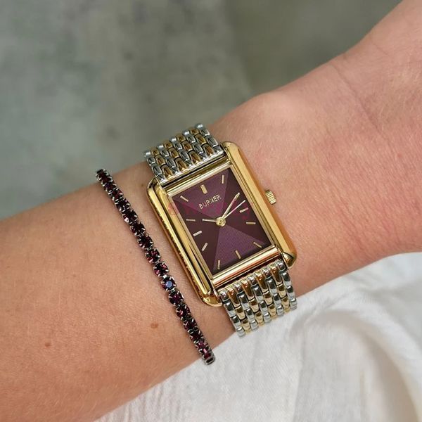 Годинник BURKER Olivia Gold Silver Burgundy 0666 фото