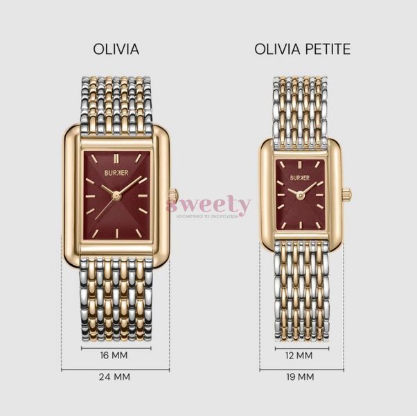 Годинник BURKER Olivia Petite Gold Silver Burgundy 0667 фото