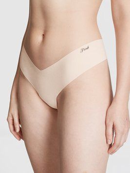 Трусики PINK No-Show High-Leg Thong Panty Marzipan 0602 фото