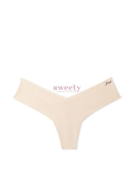 Трусики PINK No-Show High-Leg Thong Panty Marzipan 0602 фото
