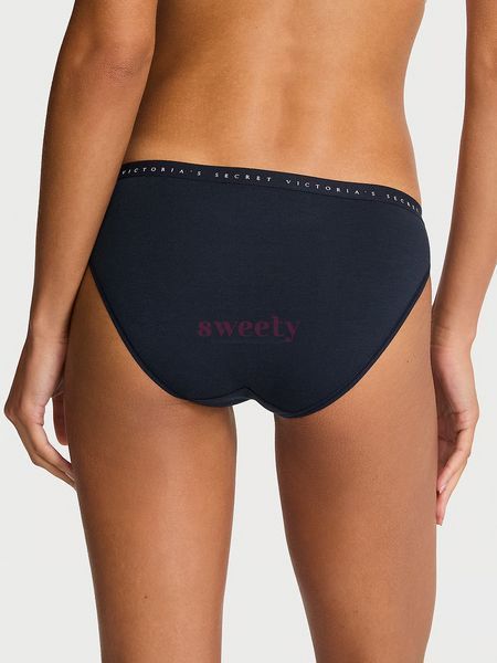 Трусики Victoria's Secret Stretch Cotton Bikini Panty Noir Navy 0707-2 фото