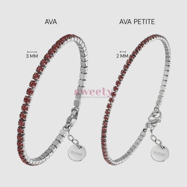 Браслет BURKER Ava Petite Silver Burgundy 0673 фото