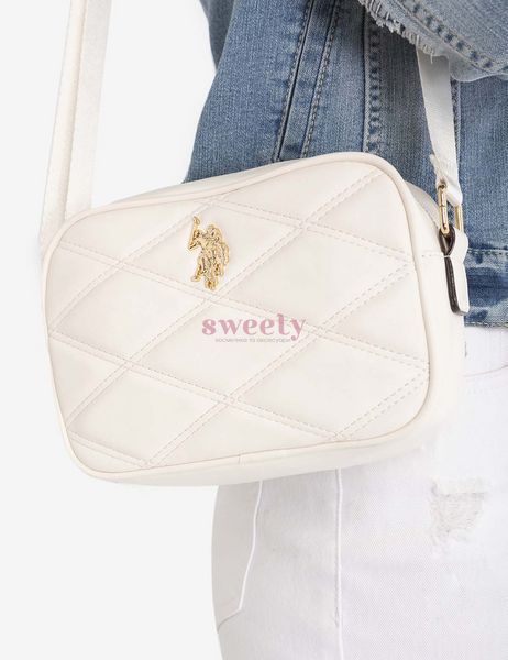 Крос-боді сумка U.S. POLO ASSN. QUILTED ванільна 0239 фото