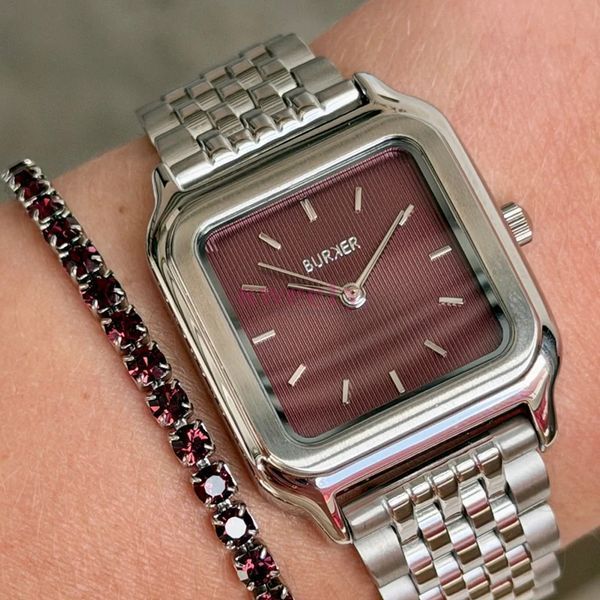 Годинник BURKER Macy Silver Burgundy 0674 фото