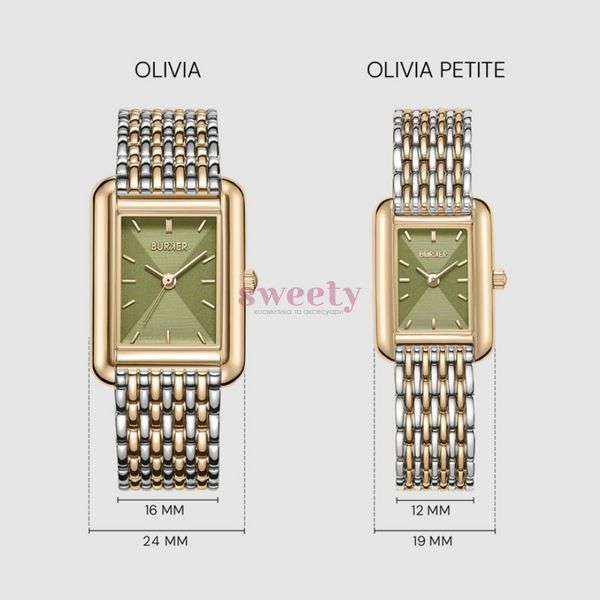 Годинник BURKER Olivia Gold Silver Olive Green 0631 фото