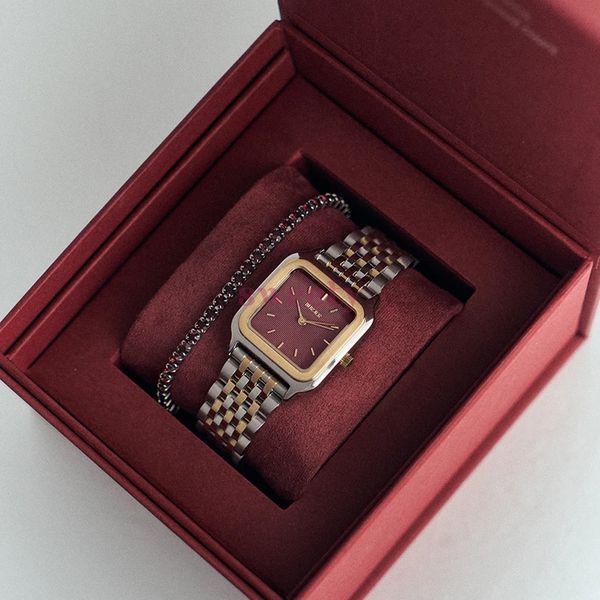 Годинник BURKER Macy Gold Silver Burgundy 0675 фото