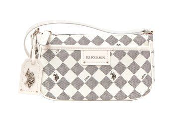 Сумка крос-боді U.S. POLO ASSN. BAGUETTE BAG чорно-біла 0604 фото