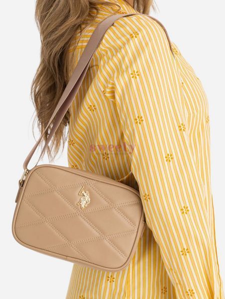 Сумка крос-боді U.S. POLO ASSN. QUILTED пісочна 0240 фото