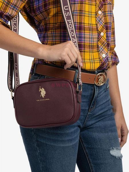 Сумка крос-боді U.S. POLO ASSN. бордова 0560 фото