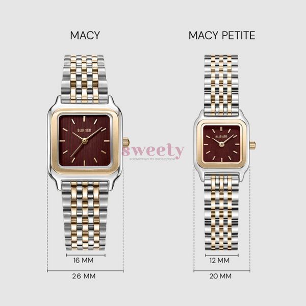 Годинник BURKER Macy Petite Gold Silver Burgundy 0677 фото