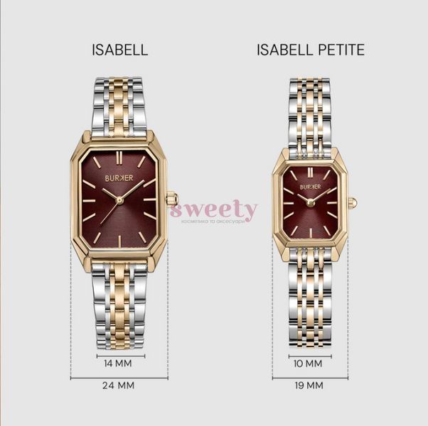 Годинник BURKER Isabell Gold Silver Burgundy 0680 фото