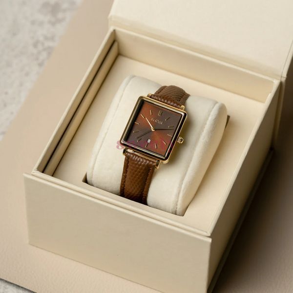Годинник BURKER Daisy Gold Brown Brown Leather 0427 фото