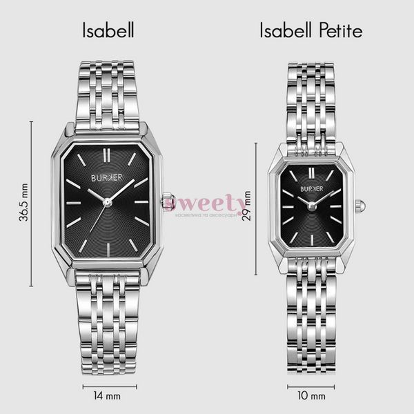 Годинник BURKER Isabell Silver Black 0470 фото
