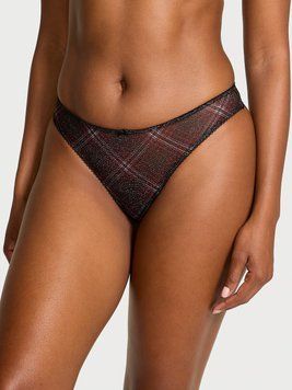 Трусики Victoria's Secret Shimmer Mesh Thong Panty 0612 фото