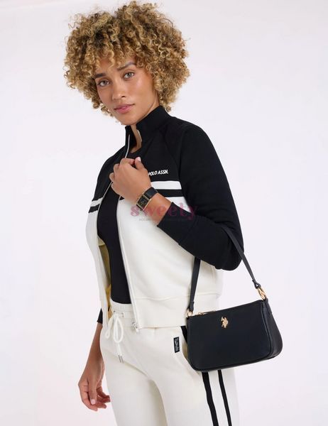 Сумка багет чорна U.S. POLO ASSN. 0705 фото
