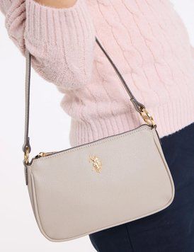 Сумка багет кремова U.S. POLO ASSN. 0706 фото