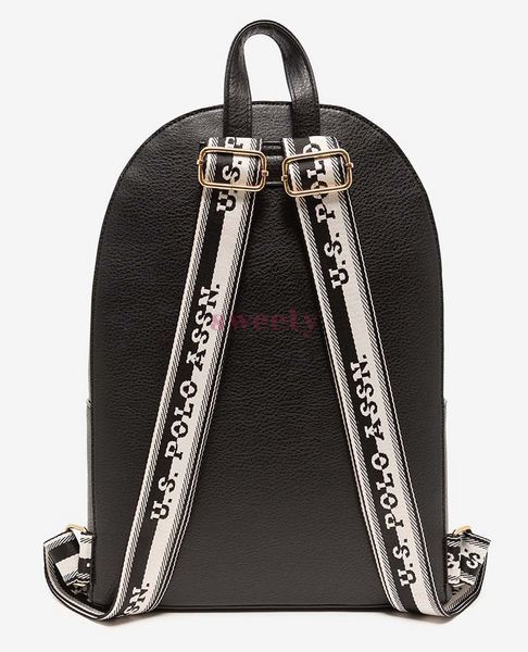 Чорний рюкзак U.S. POLO ASSN. CREST BACKPACK WITH BRANDED STRAP 0267 фото