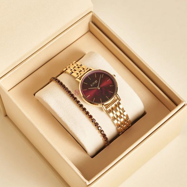 Годинник BURKER Ruby Petite Gold Burgundy 0479 фото Годинник BURKER Ruby Petite Gold Burgundy 0479 фото