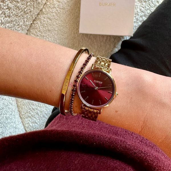 Годинник BURKER Ruby Petite Gold Burgundy 0479 фото Годинник BURKER Ruby Petite Gold Burgundy 0479 фото